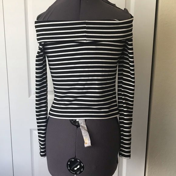 Derek Lam 10 Crosby Striped Off Shoulder Top, Size XS 🔴CLEARANCE🔴 - Picture 3 of 4